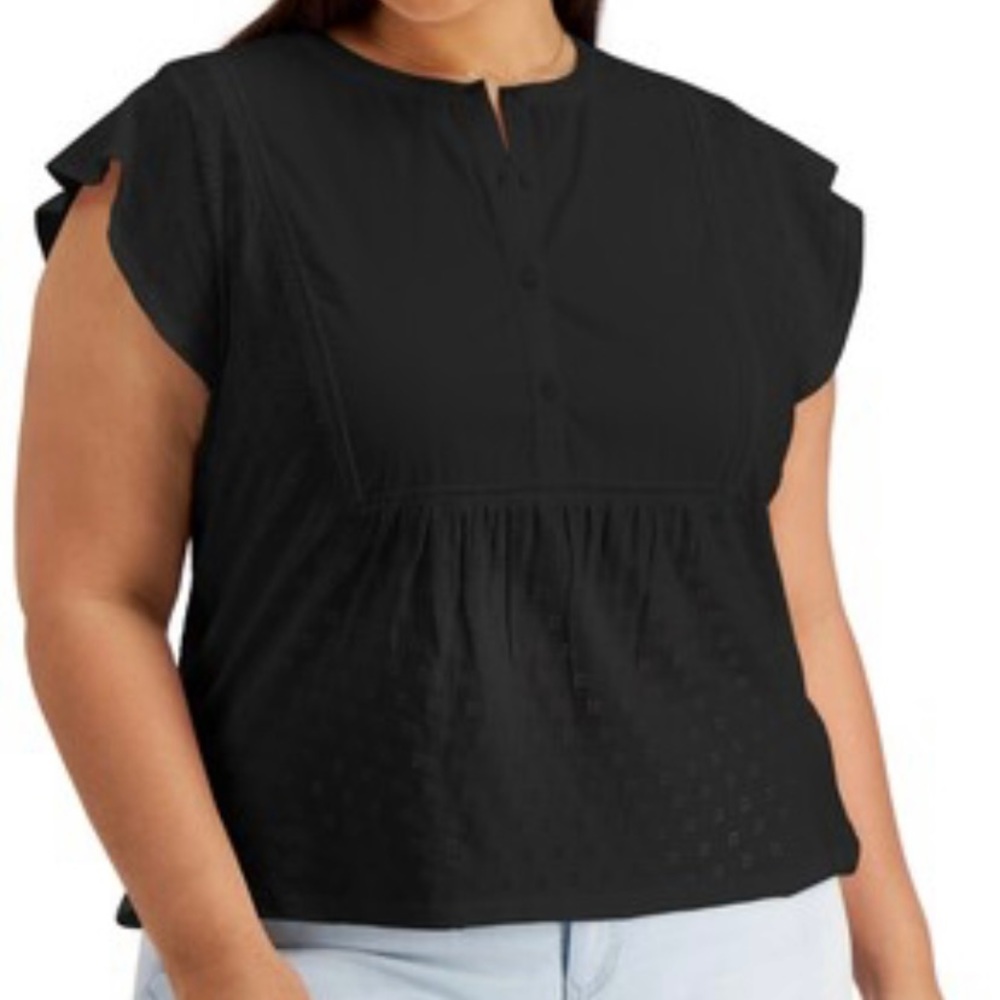 Plus Size Eyelet Top